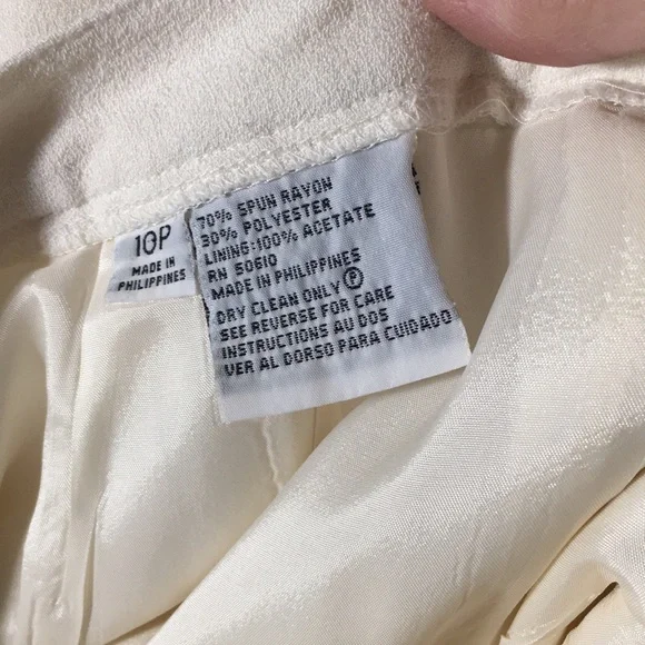 Kasper A.S.L. Petite cream 3 button front blazer career pantsuit size 10P - Picture 6 of 7